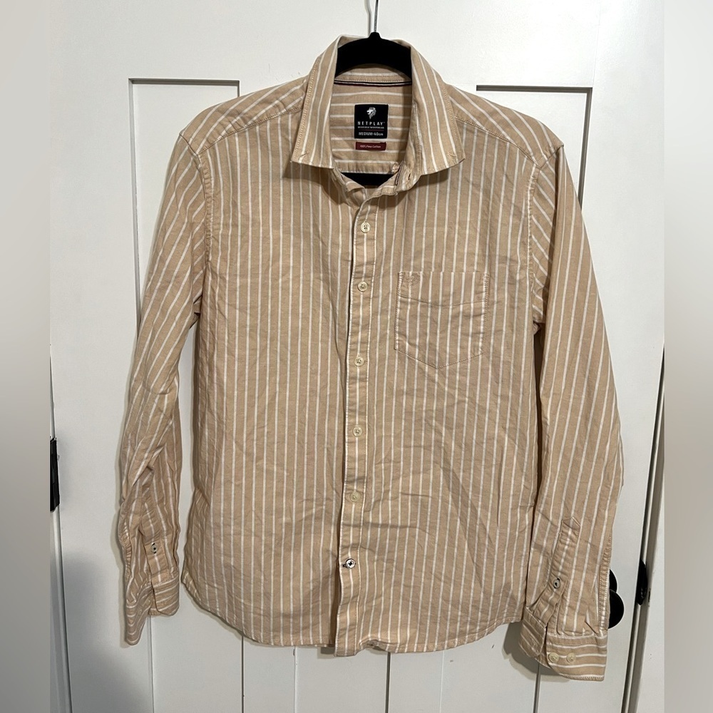 Netplay Heritage Workwear Mens Long Sleeve %100 Fine Cotton Shirt Size M
